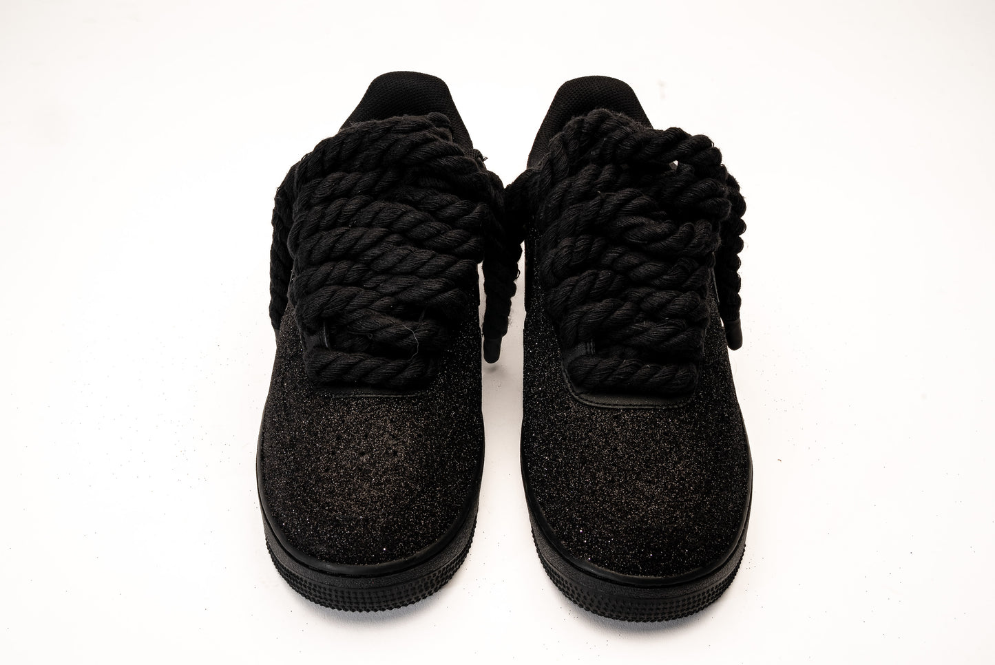 Nike Air Force 1 Glitter Black Rope Laces
